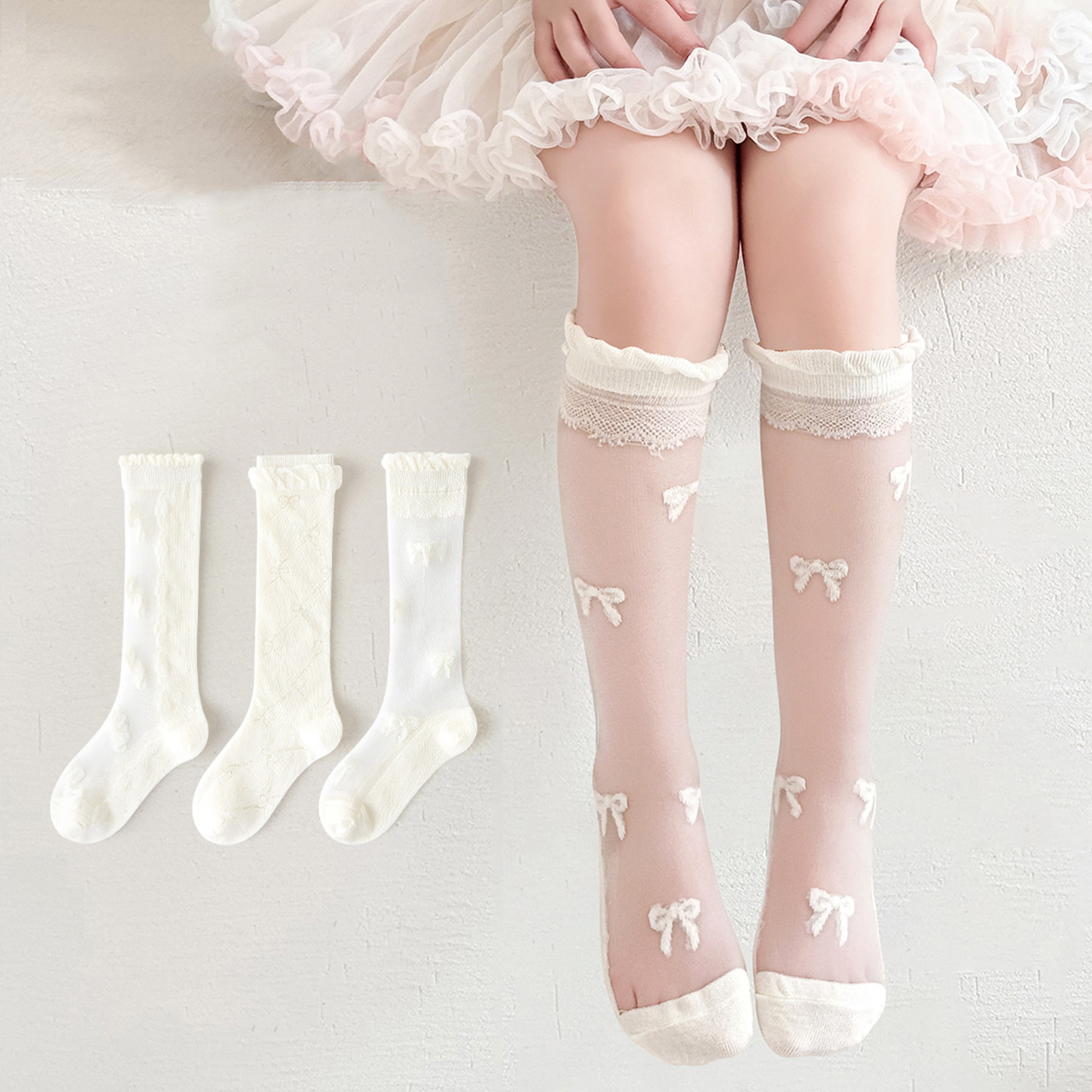 3 Pairs Lace Bow Baby Girl Lon - Baby Sock Oximeter recensie en prijs