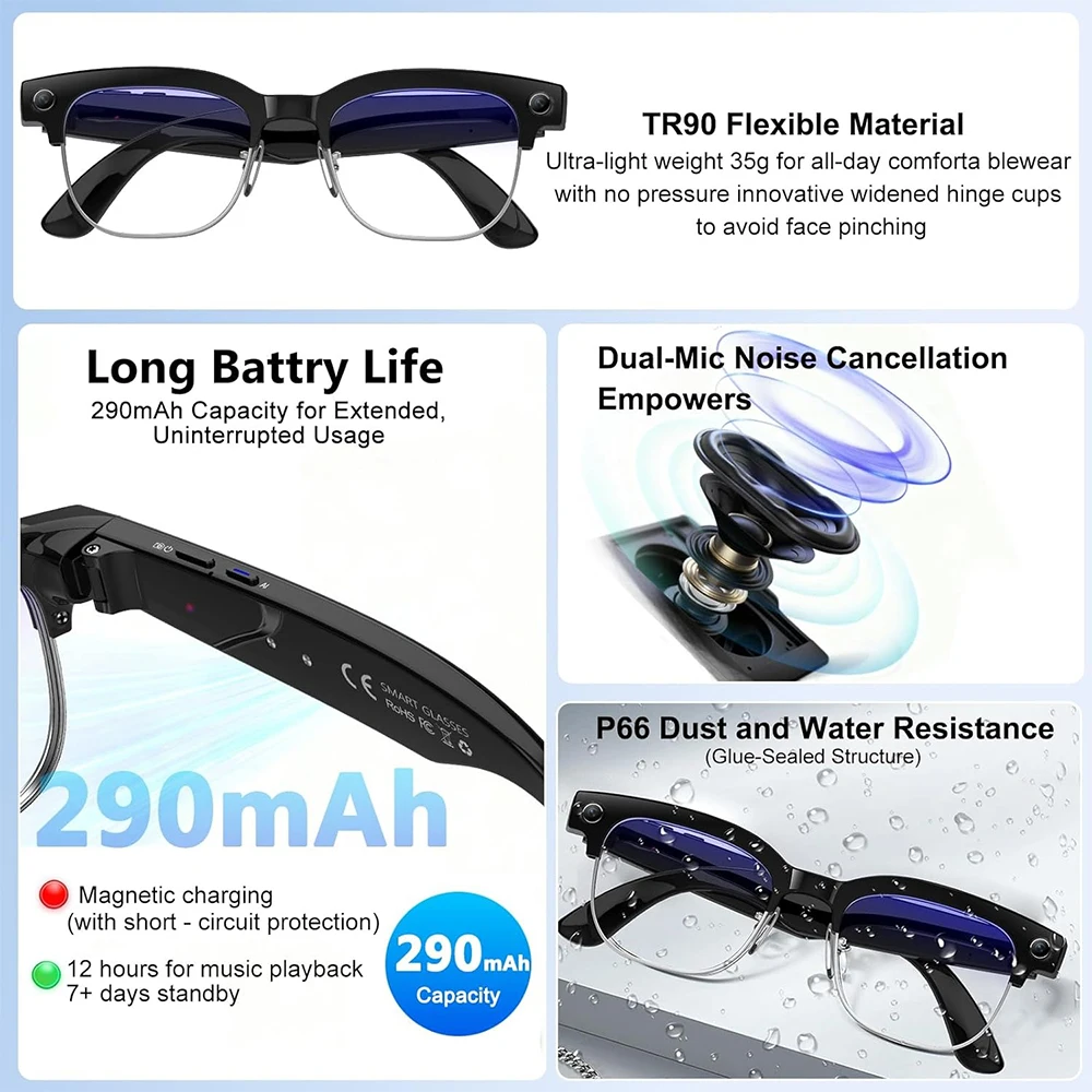 4K Smart AI Glasses 8MP Camera - Smart Glasses Lens recensie en prijs