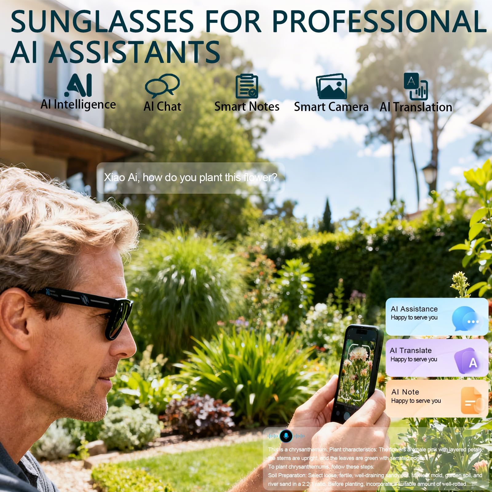 Black Smart Ai Glasses for Men - Smart Glasses Lens recensie en prijs