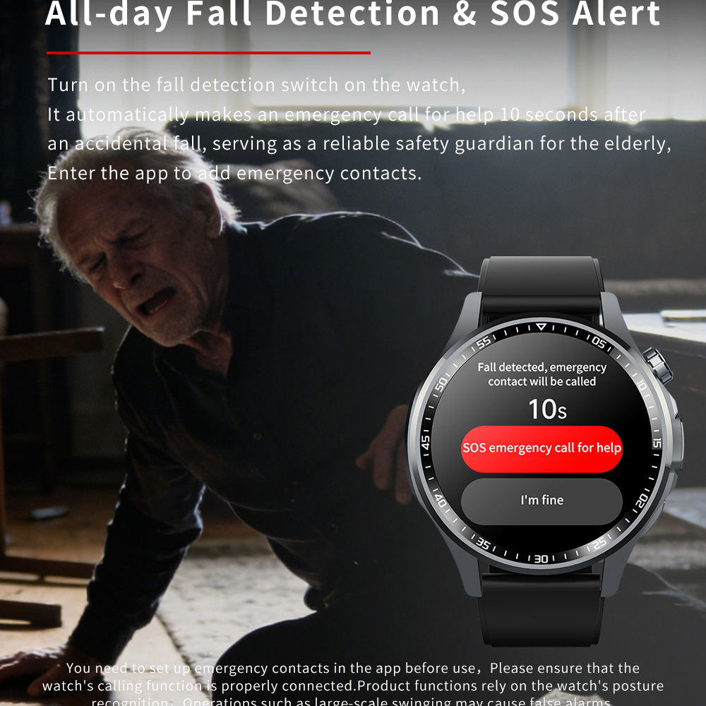 Men Smart Watch All Day Fall D - Fall Detection Watch recensie en prijs