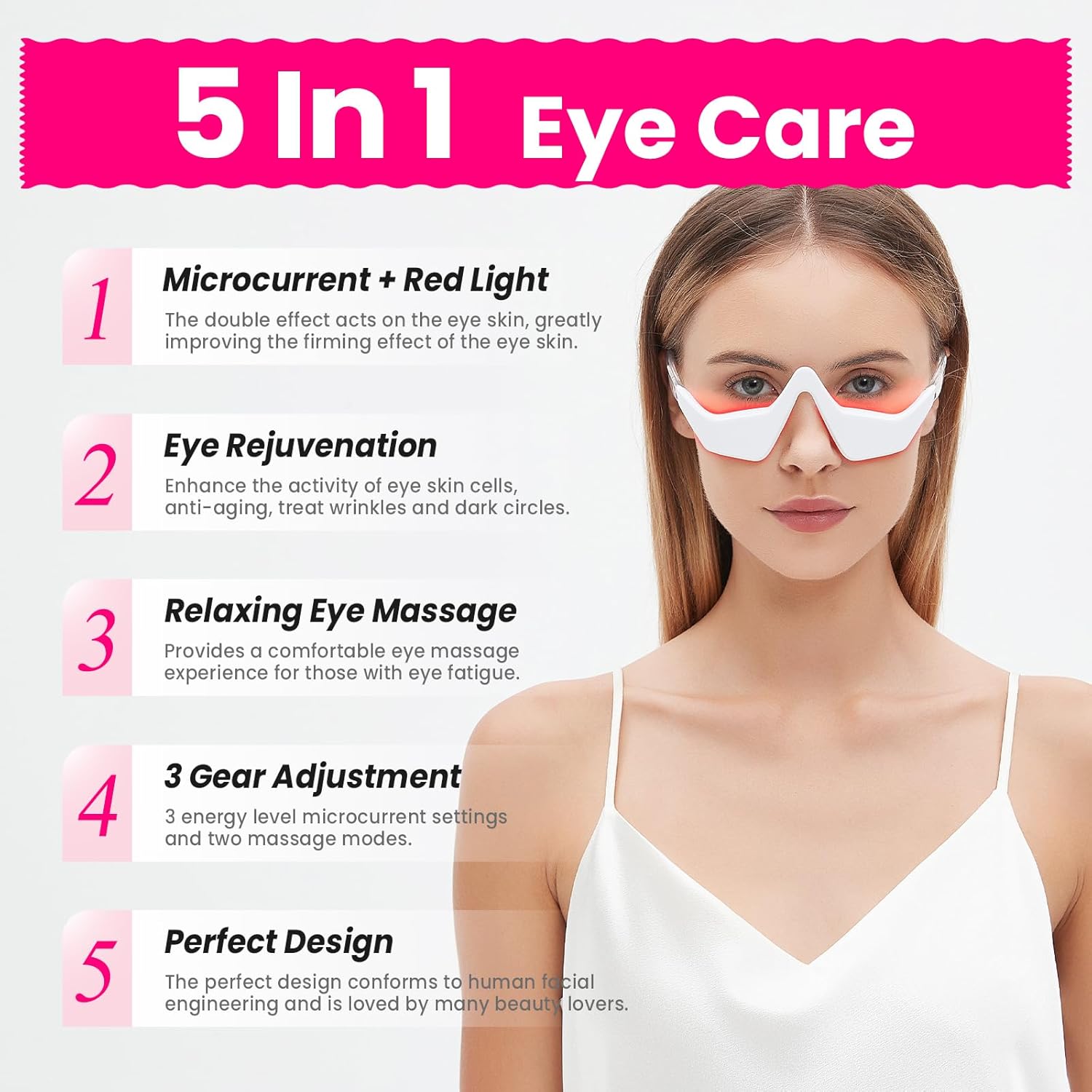 Microcurrent EMS Eye Massager  - Light Therapy Glasses recensie en prijs
